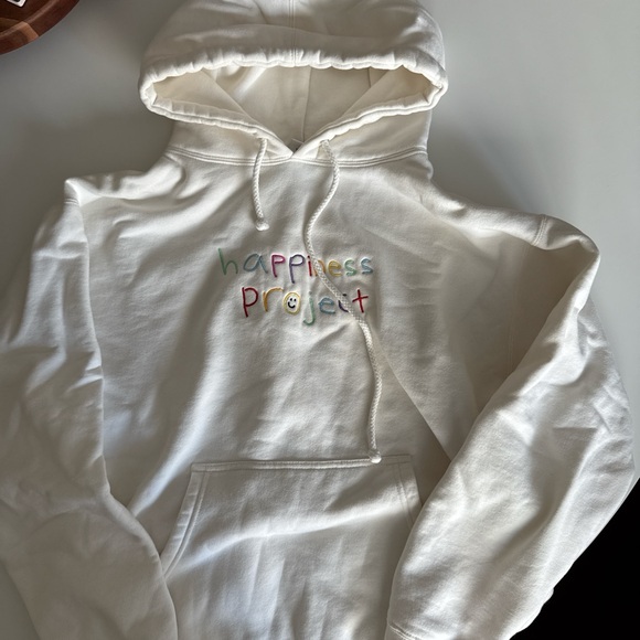 Happiness Project Cream Hoodie - Picture 1 of 3